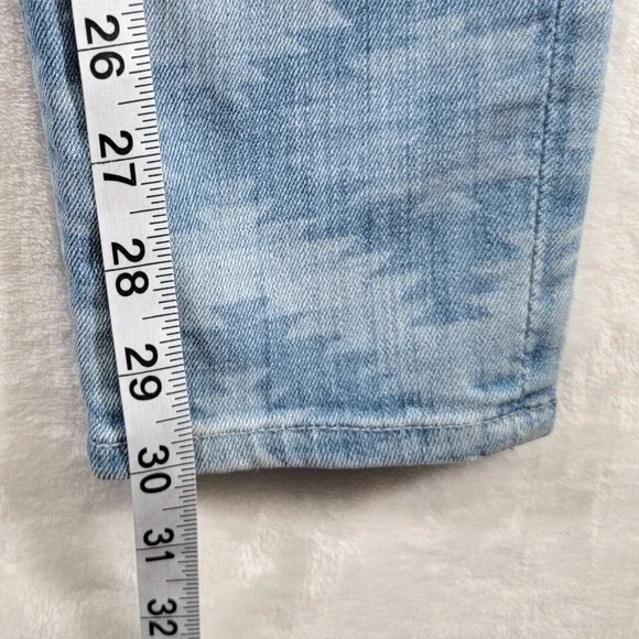 7 For ALL Mankind The Skinny Jeans Size 27 Ancient Pyramid Laser Aztec Print - Picture 14 of 16